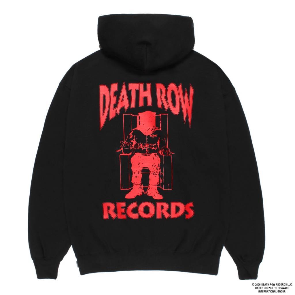 DEATH ROW RECORDS | HEAVY WEIGHT PULLOVER HOODED SWEAT SHIRT #BLACK [DEATHROW-WM-SS05]