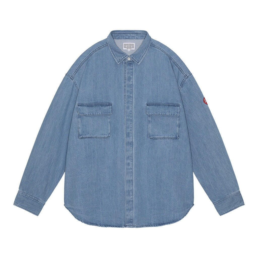 BLEACHED DENIM BIG SHIRT #INDIGO [CES26SH02]