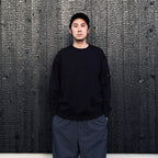 COTTON DIAGONAL FLEECE CREWNECK LENS SWEATSHIRT #BLACK 999 [20CMSS036A-110044G]