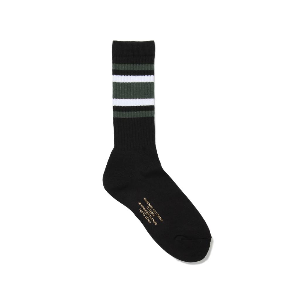 SKATER SOCKS -TYPE 1- #BLACK/GREEN [23FW-WMA-SO02]