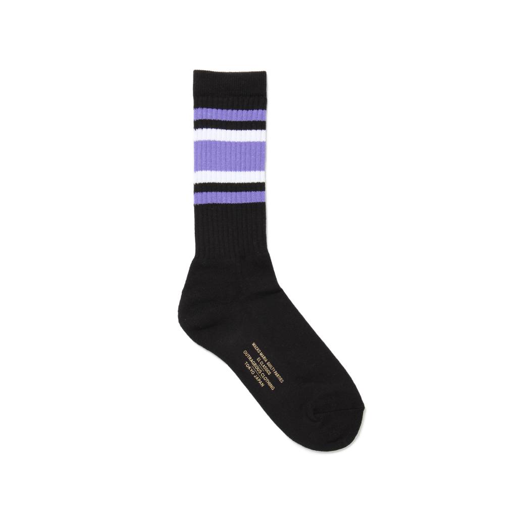 SKATER SOCKS -TYPE 1- #BLACK/PURPLE [23FW-WMA-SO02]