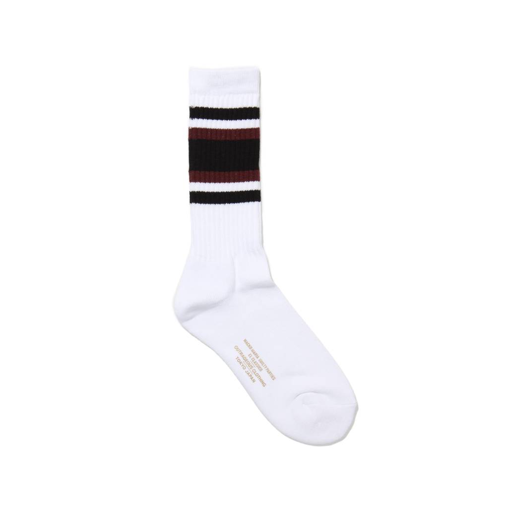 SKATER SOCKS -TYPE 1- #WHITE/BROWN [23FW-WMA-SO02]