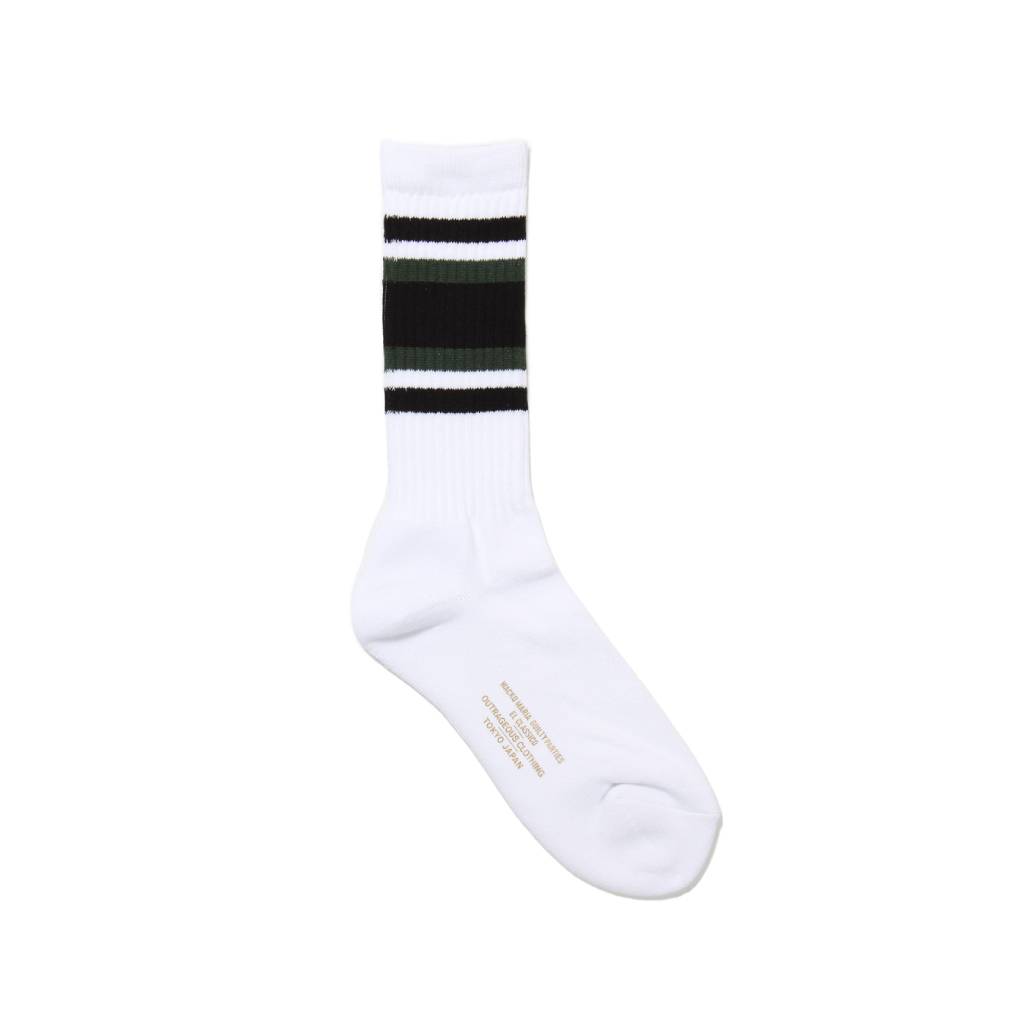 SKATER SOCKS -TYPE 1- #WHITE/GREEN [23FW-WMA-SO02]
