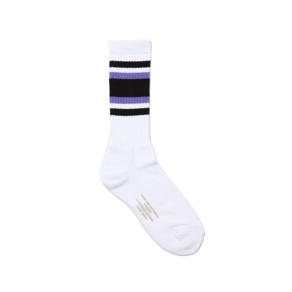 SKATER SOCKS -TYPE 1- #WHITE/PURPLE [23FW-WMA-SO02]