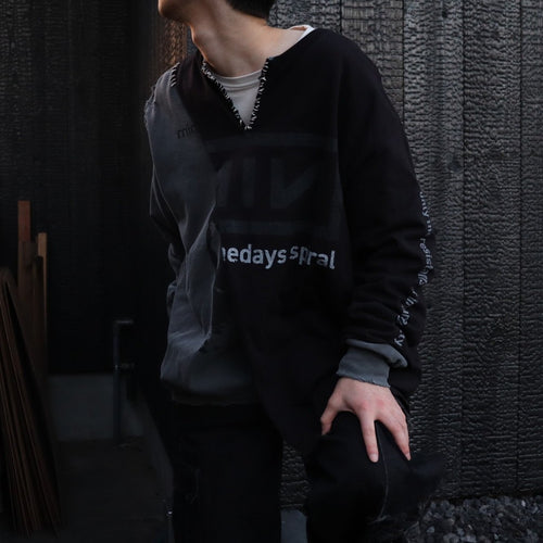 wt_Bootleg Layered Crew Sweat (A MAN'S SHADOW) #AGED BLACK [M-P2-BG3]