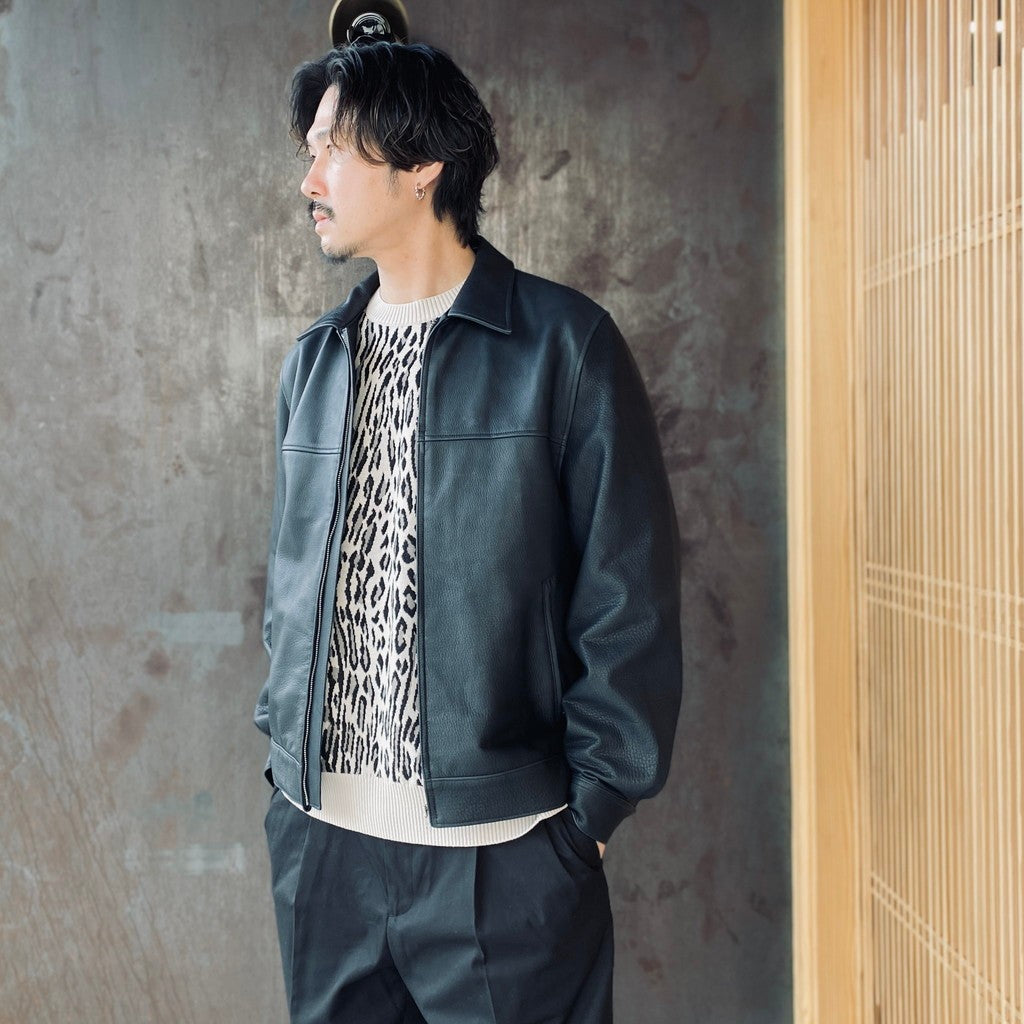 SINGLE RIDERS LEATHER JACKET ( TYPE-2 ) #D-BLUE [26SS-WMO-BL02