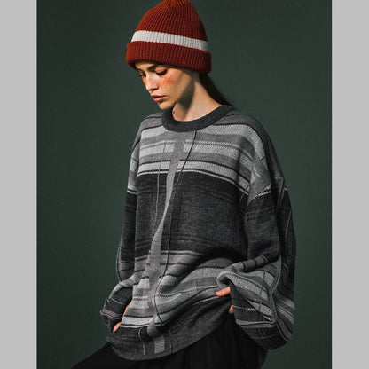 「8SE-01K」 MEGA-type Plaid Knit Sweater #MIX [GOOPI-24AW-NOV-03]