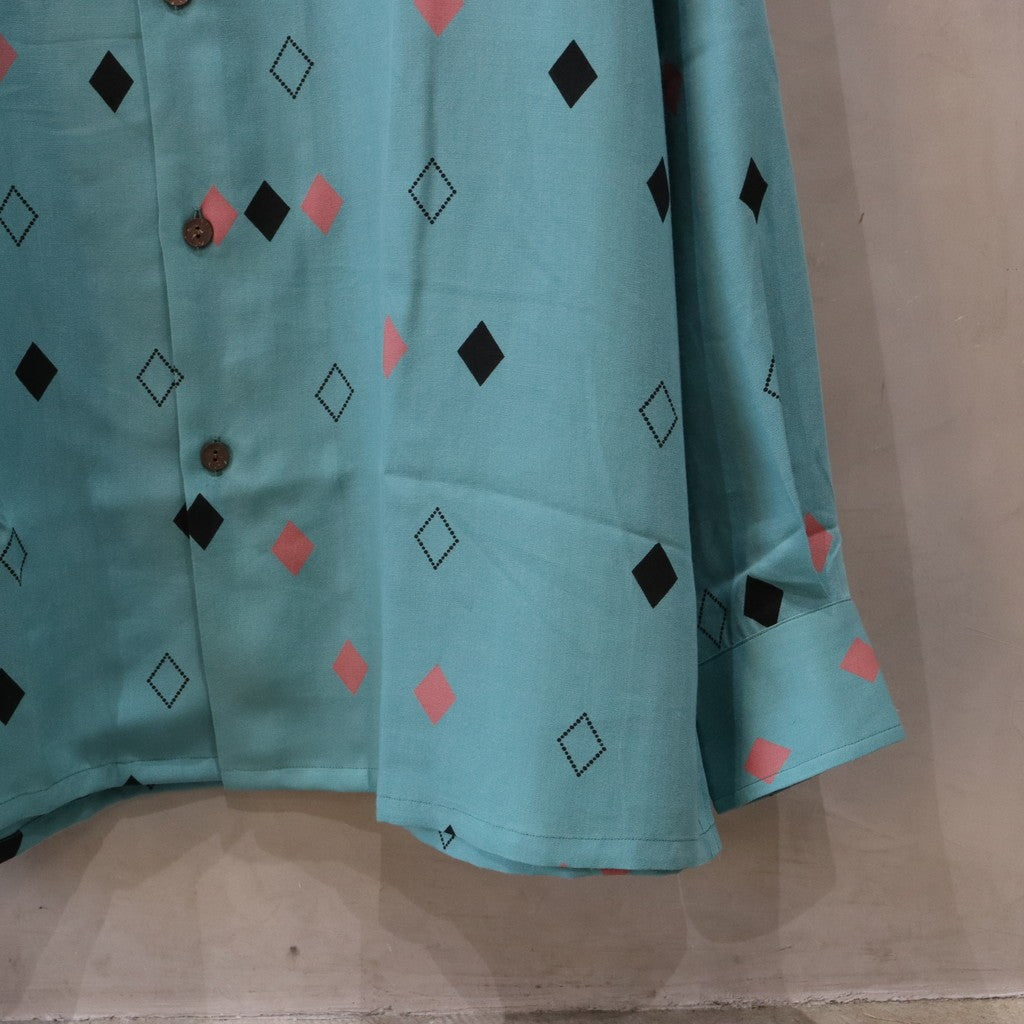 夏威夷長袖襯衫（3 款）#綠松石色 [24FW-WMS-HI04]