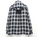 Ombre Plaid Hooded Shirt #Black Plaid [SD26S-SH03]