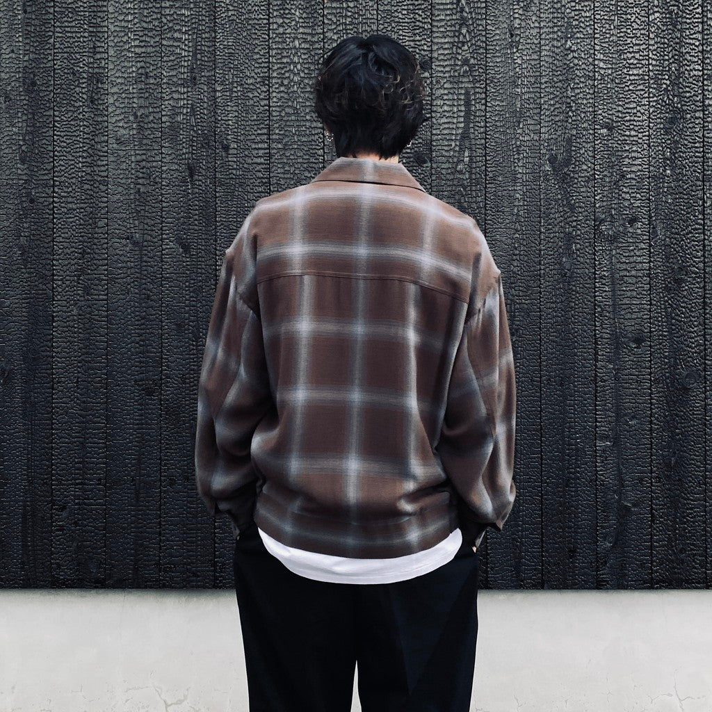 宜*。様 24SS-WMO-BL18 WACKO MARIA/OMBRE CHECK 50'S JACKET（BROWN）［オンブレチェック50'S