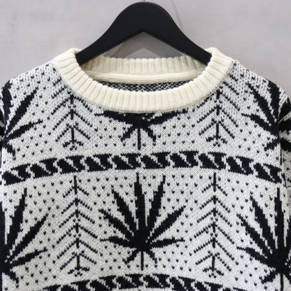 HIGHTIMES | CREW NECK SWEATER #WHITE [HIGHTIMES-WM-KN05]