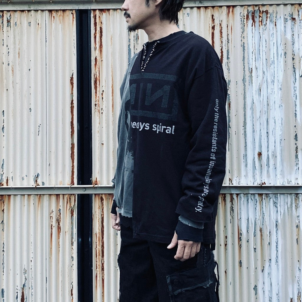 Bootleg Layered Crew Sweat (A MAN'S SHADOW) #AGED BLACK [M-P2-BG3]