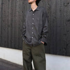 Micro Plaid Open Collar Shirt #Grey [SD26F-SH02]