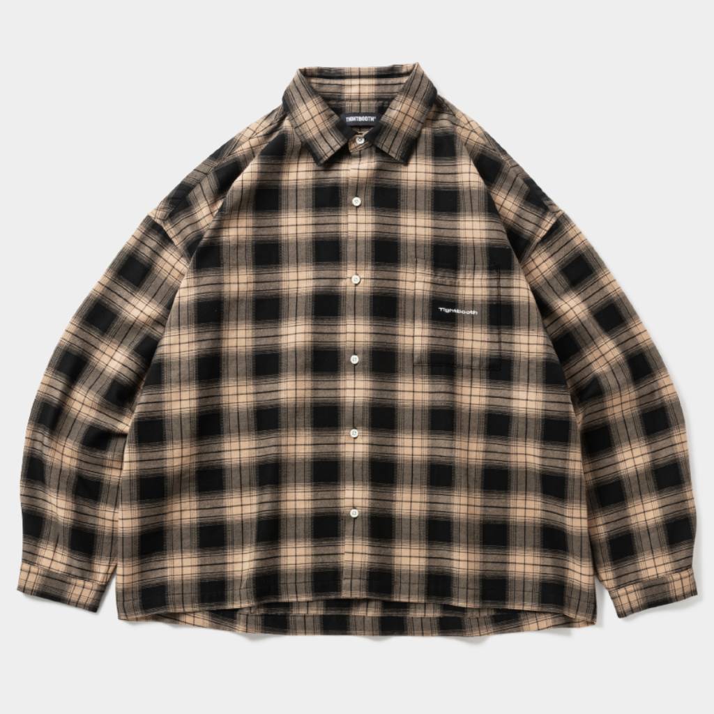 PLAID FLANNEL L/S SHIRT #Black x Beige [FW26-S02]