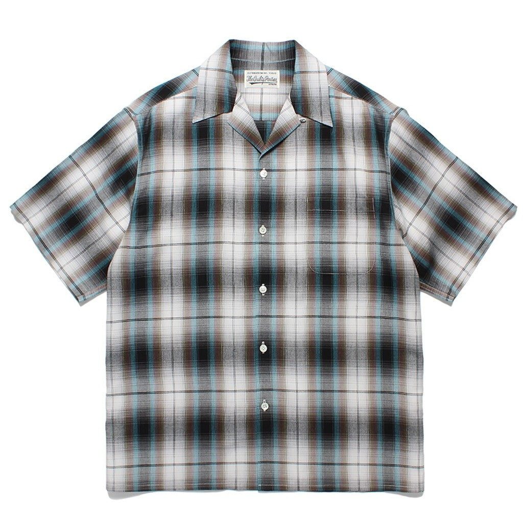 OMBRE CHECK OPEN COLLAR SHIRT S/S -TYPE 2- #WHITE [24SS-WMS-OC11]