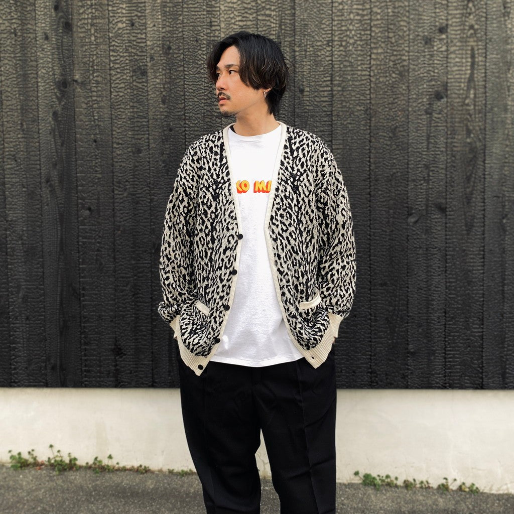 LEOPARD JACQUARD CARDIGAN ( TYPE-1 ) #WHITE [26SS-WMK-KN14]