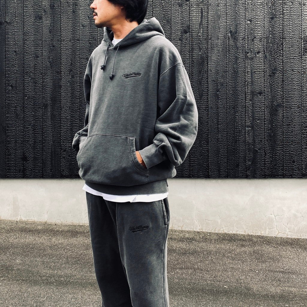 WASHED MIDDLE WEIGHT PULLOVER HOODED SWEAT SHIRT #GRAY [26FWE-WMC-SS02]