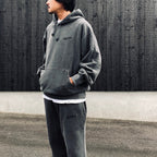 WASHED MIDDLE WEIGHT PULLOVER HOODED SWEAT SHIRT #GRAY [26FWE-WMC-SS02]