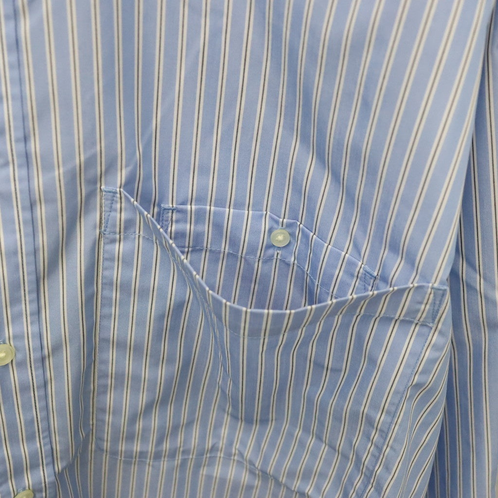 TECH REGULAR COLLAR SHIRT L/S STRIPE #SAX [BE-83026W]