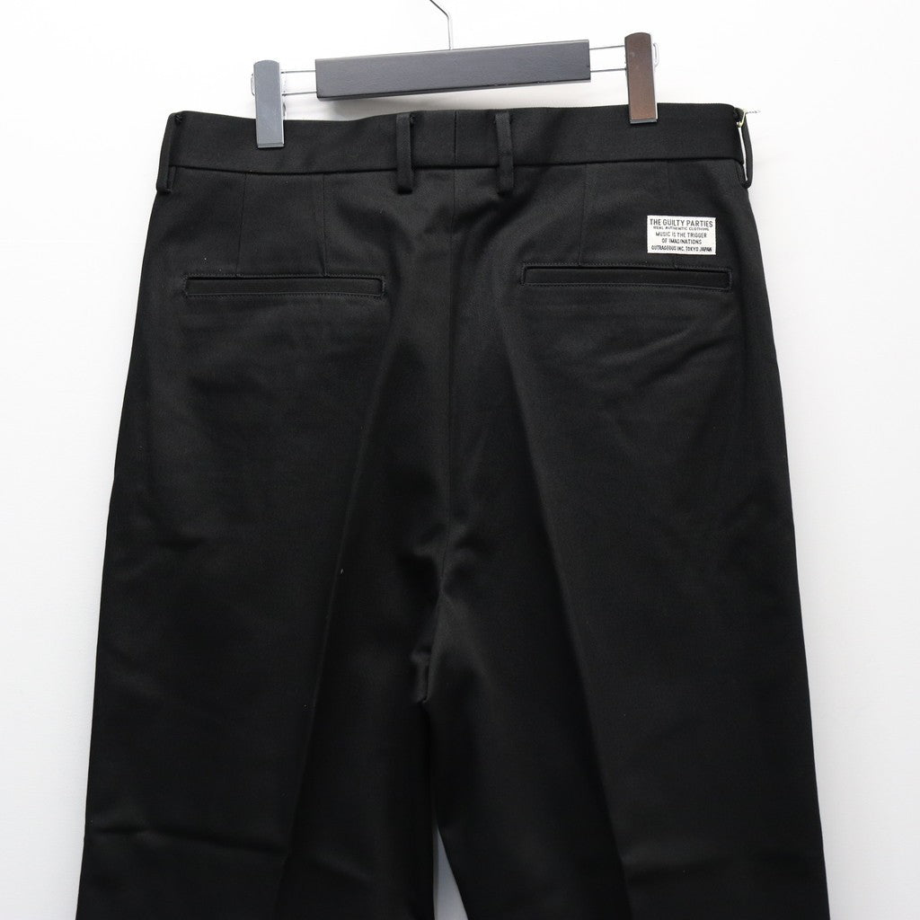 DOUBLE PLEATED CHINO TROUSERS ( TYPE-1 ) #BLACK [25FW-WMP-PT01]