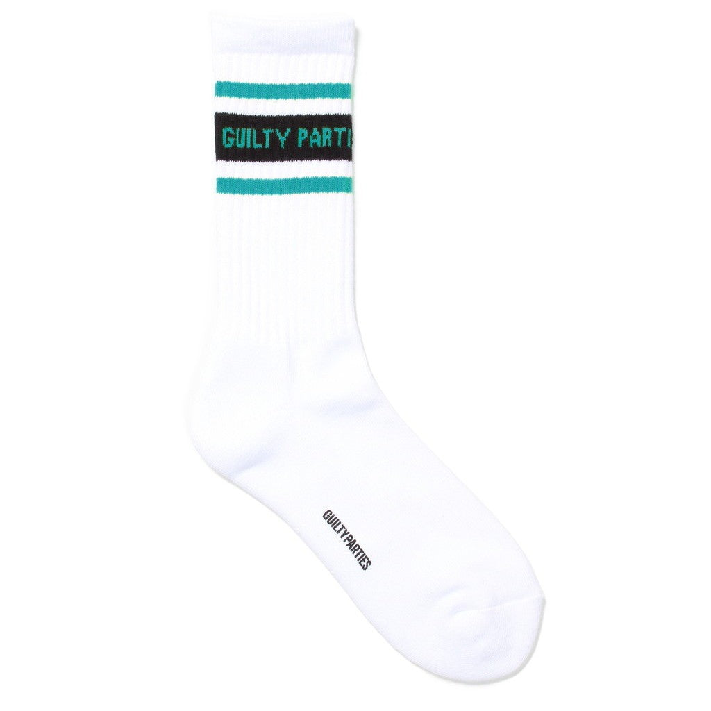 SKATER SOCKS (TYPE-2) #WHITE-GREEN [24FW-WMA-SO02]