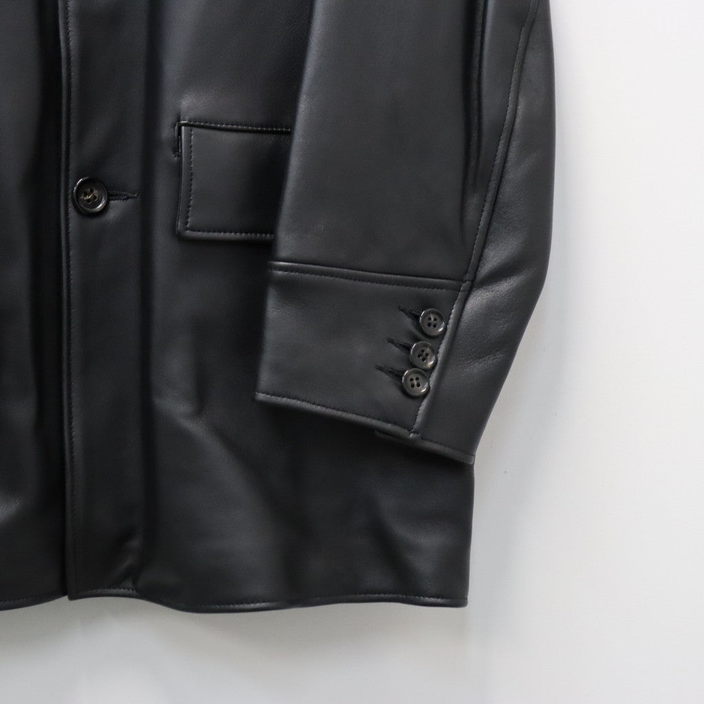LEATHER COAT ( TYPE-2 ) #BLACK [26FWE-WMO-CO02]