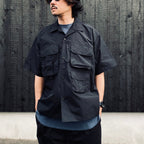 TECH MULTI TOOL POCKET SHIRT S/S SOLID #BLACK [BE-86026]