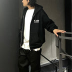 HEAVY WEIGHT FULL ZIP HOODED SWEAT SHIRT ( TYPE-2 ) #BLACK [24FW-WMC-SS02]