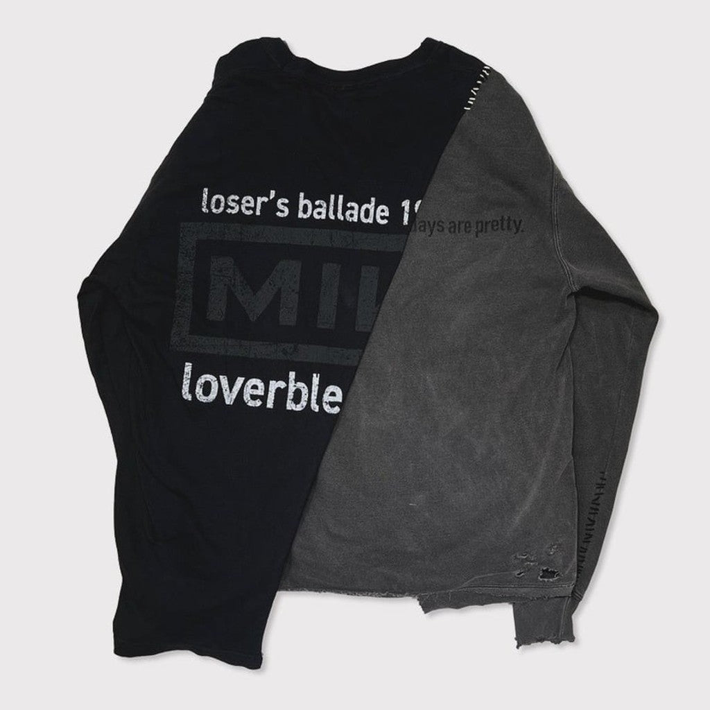 Bootleg Layered Crew Sweat (A MAN'S SHADOW) #AGED BLACK [M-P2-BG3]