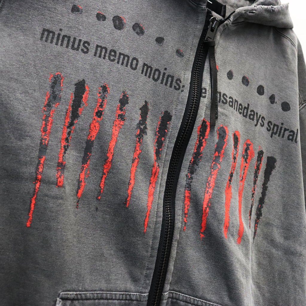 Bootleg Zip Up Hoodie With Damaged (ERROR S) #AGEDBLACK [M-P4-BG8]