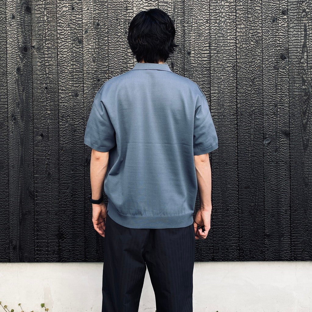 TECH KNIT POLO S/S #SMOKE BLUE [BE-43026]
