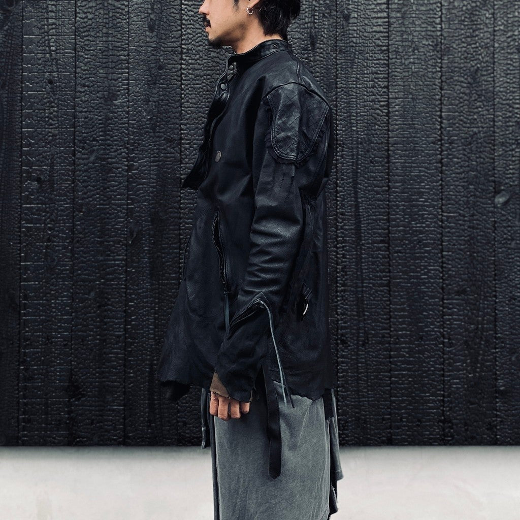 Rustic Edged Easy Rider's (VEGETABLE TANNING PIG LEATHER) #BLACK [M-P1-LW3]