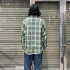 OMBRE CHECK OPEN COLLAR SHIRT L/S (TYPE-2) #GREEN [24FW-WMS-OC02]