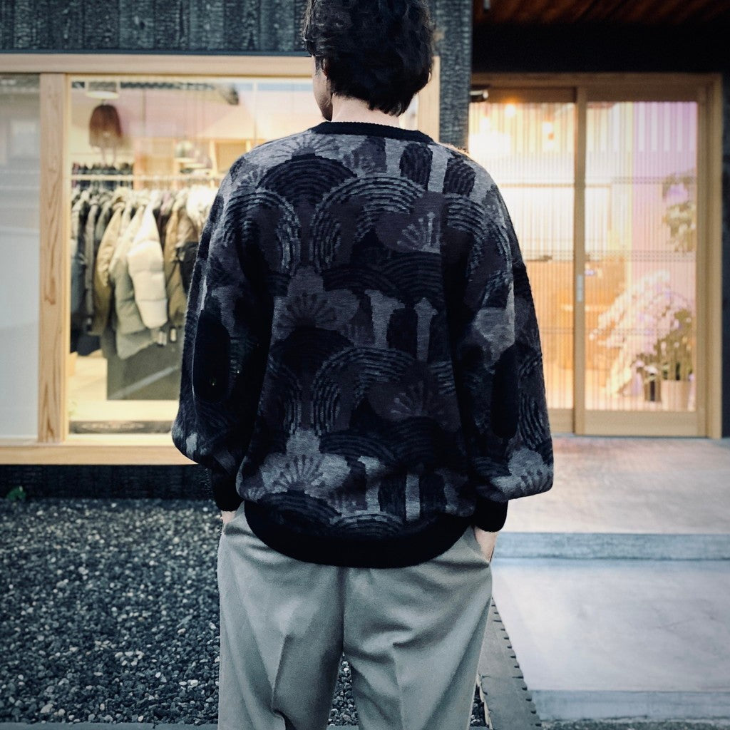 KABUTO MOHAIR CREW KNIT #Black/Grey [25FW_KN01]