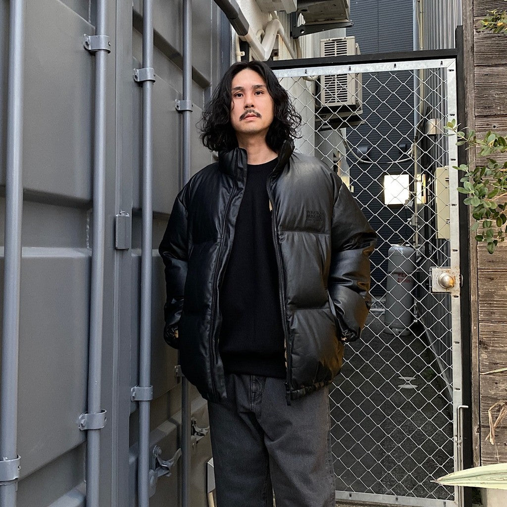 皮革羽絨外套（TYPE-2）#黑色 [24FW-WMO-OD02]