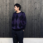 DIAMOND MOHAIR CREW NECK SWEATER #PURPLE [23FW-WMK-KN18]