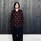 OMBRE CHECK OPEN COLLAR SHIRT L/S ( TYPE-1 ) #BROWN [26FW-WMS-OC01]