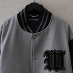 LEATHER VARSITY JACKET -B- (TYPE-2) #GRAY [24FW-WMO-BL16]