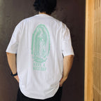 WASHED HEAVY WEIGHT CREW NECK T-SHIRT ( TYPE-2 ) #WHITE/GREEN [26FWE-WMT-WT02]