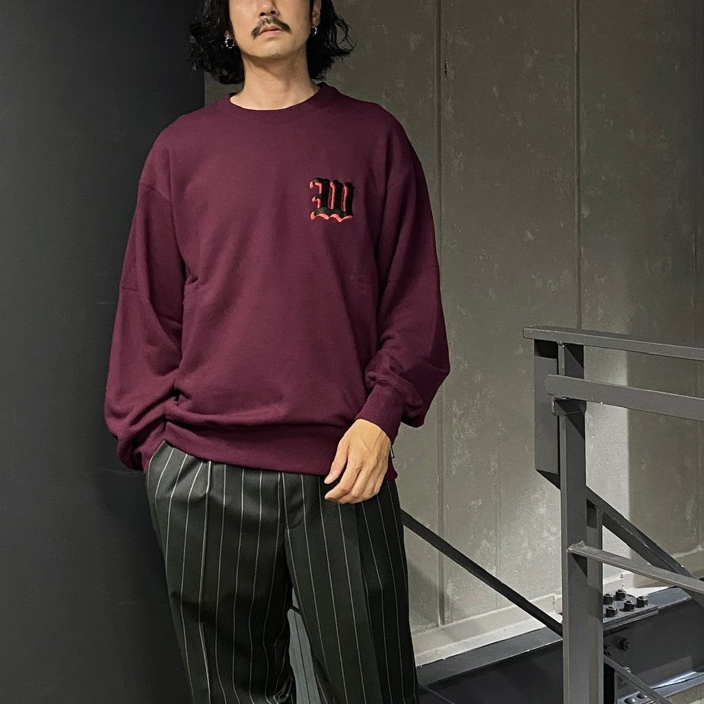 MIDDLE WEIGHT CREW NECK SWEAT SHIRT ( TYPE-2 ) #BURGUNDY [24FW-WMC-SS08]