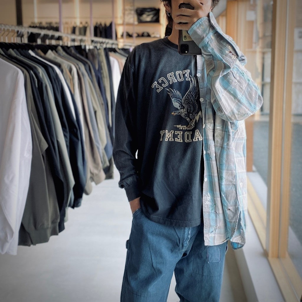 美國空軍鷹圖案長袖T卹（做舊款）#做舊黑色 [BW252-UAL]