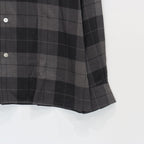 漸層格紋開領長袖襯衫 #灰色 [25FWE-WMS-OC01]