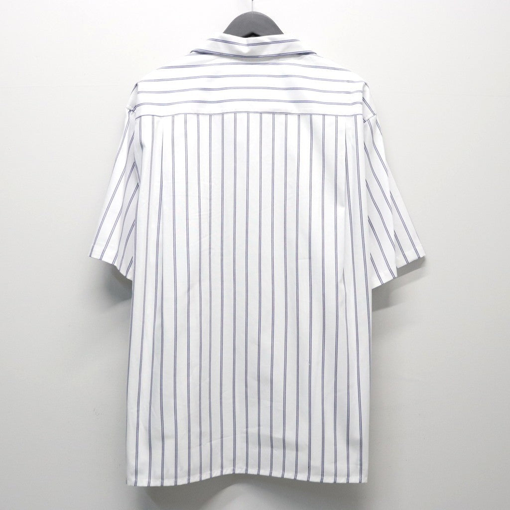 STRIPED OPEN COLLAR SHIRT S/S ( TYPE-2 ) #BLUE [26SS-WMS-OC16