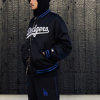 MLB | LA | REVERSIBLE VARSITY JACKET ( TYPE-2 ) #BLACK-BEIGE [MLB-WM-BL02]