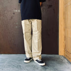 DOUBLE PLEATED CHINO TROUSERS ( TYPE-1 ) #L-BEIGE [26FWE-WMP-PT01]