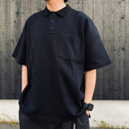 PEN POCKET COLLAR T-SHIRTS #BLACK [HOD26-01-TS007]