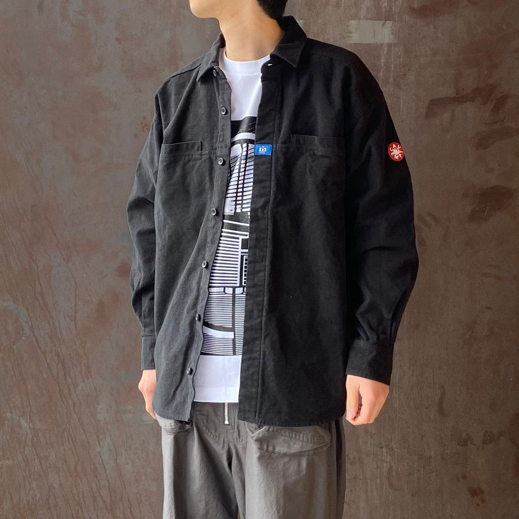 BRUSHED COTTON DESIGN BIG SHIRT #BLACK [CES29SH01]