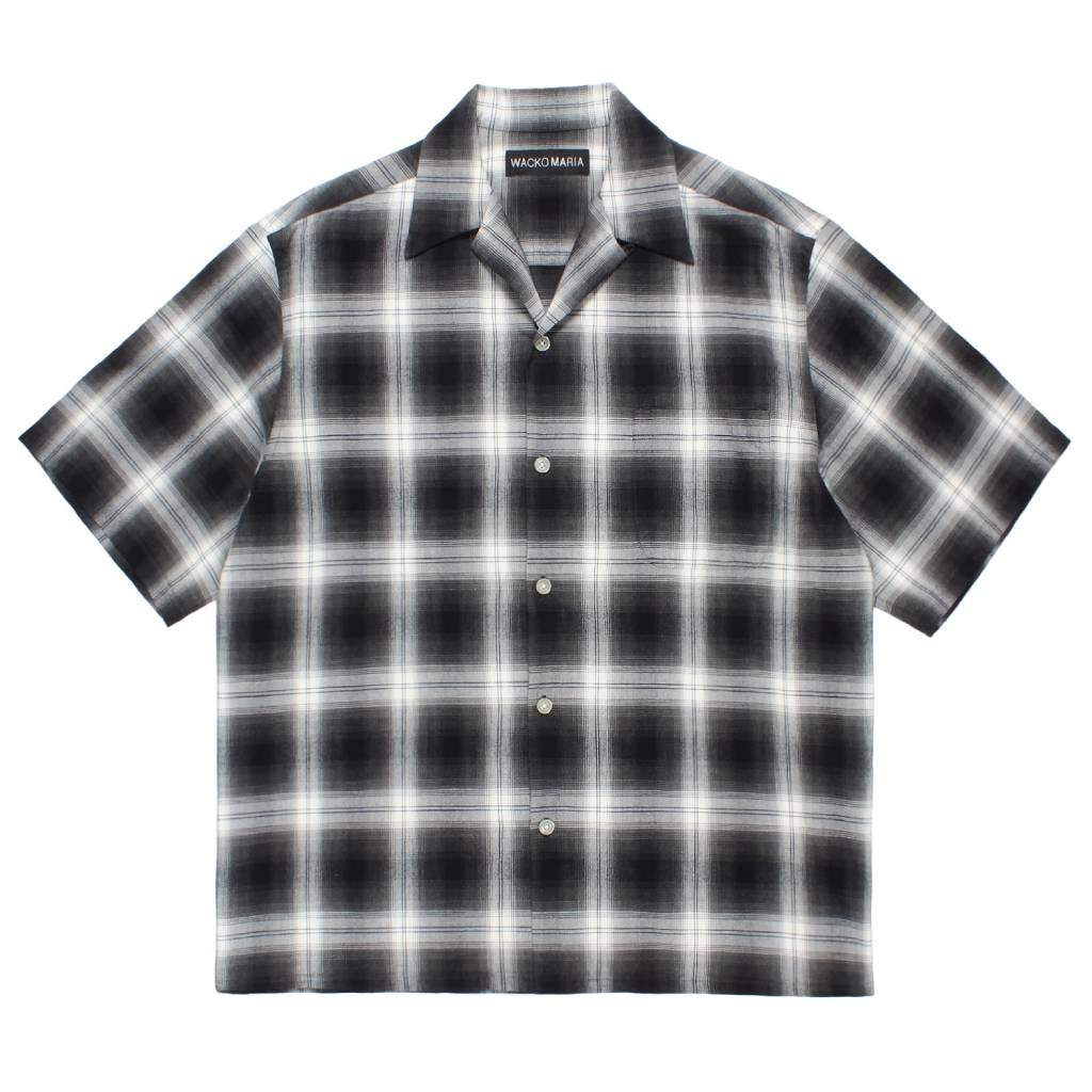 OMBRE CHECK OPEN COLLAR SHIRT S/S ( TYPE-2 ) #GRAY [26SS-WMS-OC10]