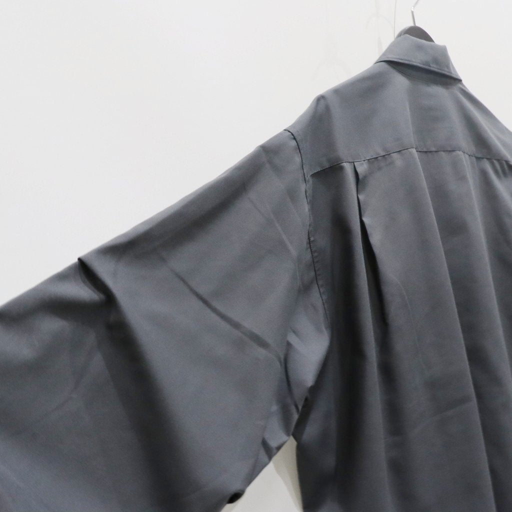 TECH SPORTS OPEN COLLAR SHIRT L/S #CHARCOAL [BE-82025]