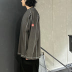 圓領雙層針織長袖衫 #炭灰色 [CES26CS22]